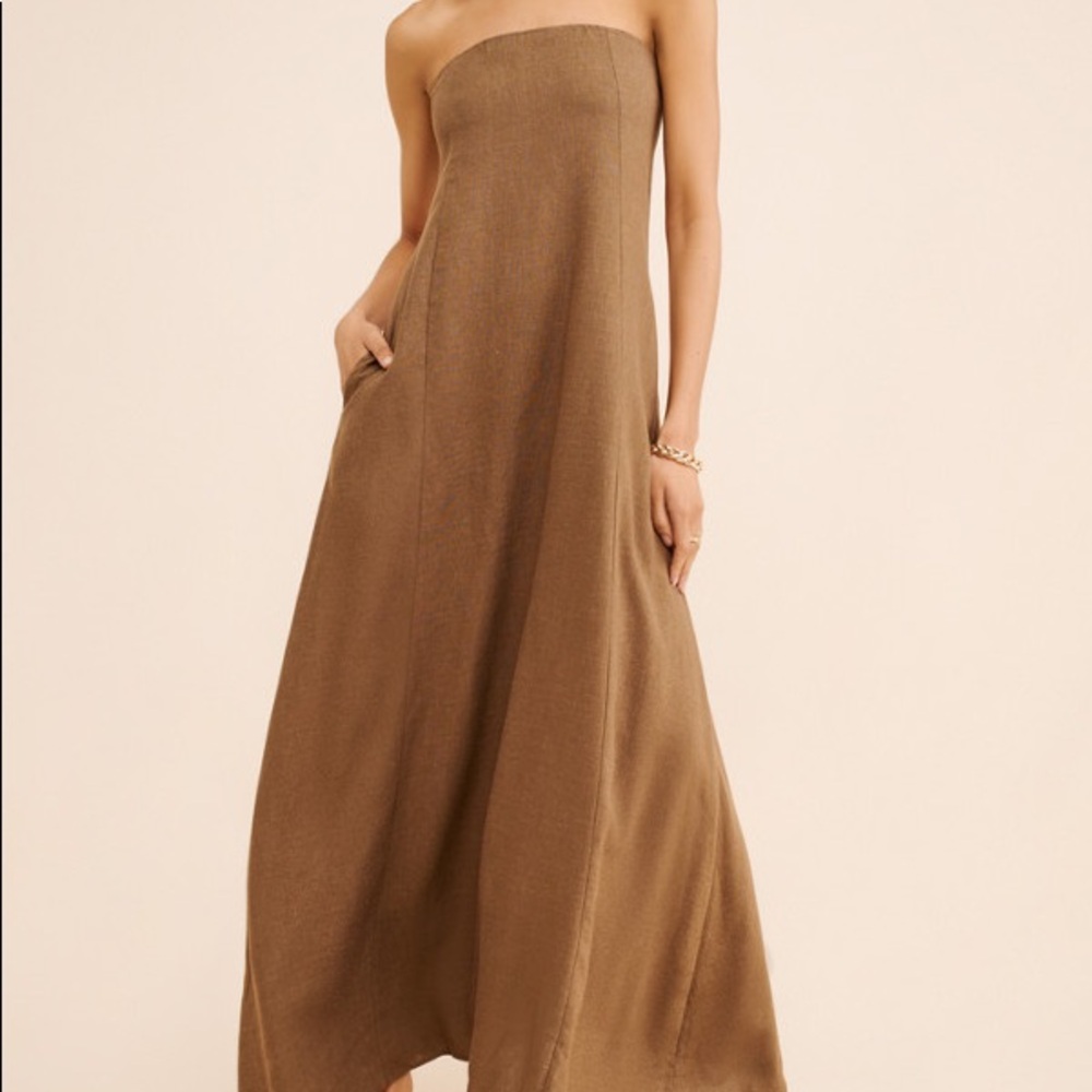 We wore what strapless linen dress size m